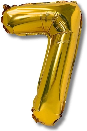 Folinis balionas skaičius 7, 40 cm, auksinis