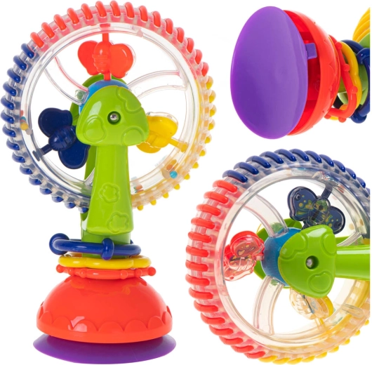 Carousel and rattle with suction cup for babies
