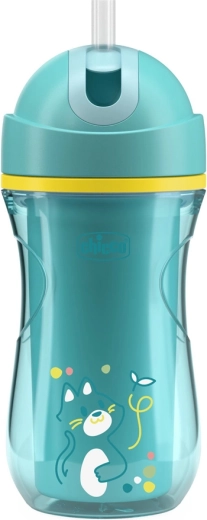 Chicco termopuodelis su šiaudeliu Sport, teal 266 ml, 14 mėn.+