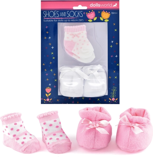 Dolls World batukai ir kojinės lėlėms 46 cm, 2 rūšys