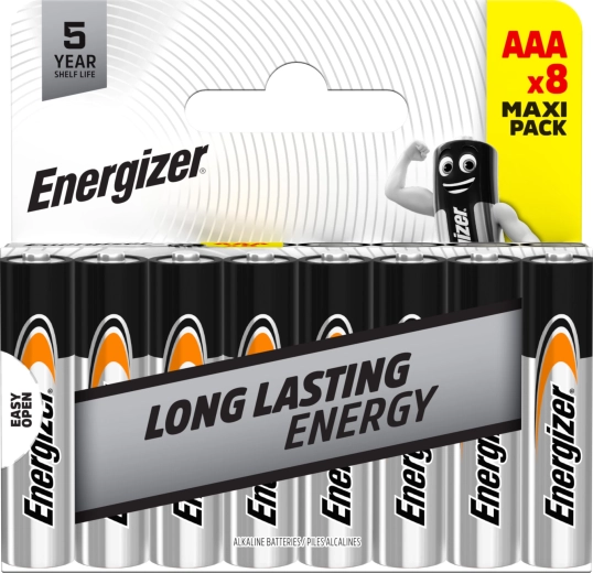 Energizer šarminės AAA baterijos, 8 vnt.
