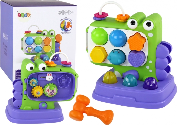 Dinosaur Educational Panel Whac-A-Mole Sorter Game for Kids Purple