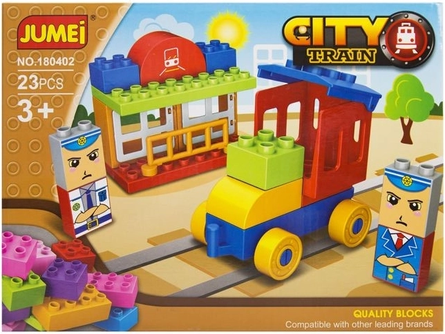 Konstruktorius Jumei City traukinukas, 23 dalys, 26 × 19 cm – 1 vnt.
