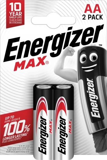 Šarminės baterijos ENERGIZER Max AA, 2 vnt.