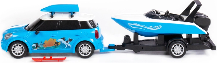 Trailer with motorboat