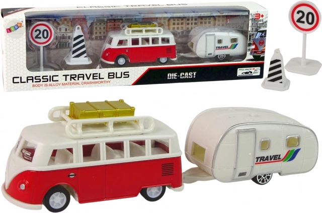 Autobusas su raudonu karavanu