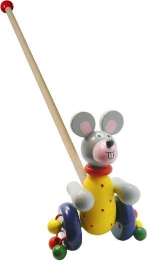 BABU medinė pelė ant lazdos vaikams