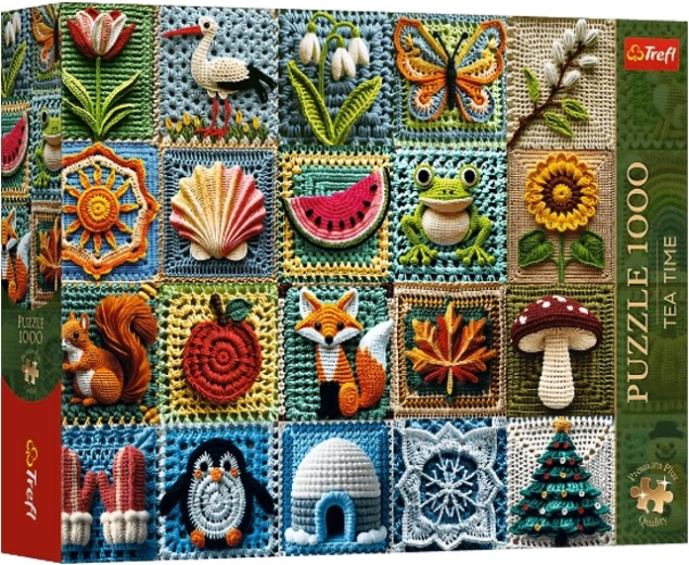 Trefl Premium Plus puzzle Tea time: crocheted four seasons, 1000 pieces