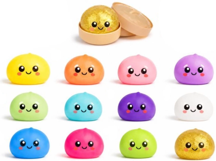 Kawaii squishy koldūniukas garinimo krepšelyje (antistresinis gniaužomas žaislas) – 1 vnt.