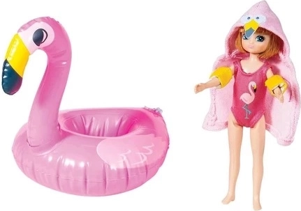 Lottie lėlė plaukikė su pripučiamu flamingu