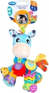 Playgro arkliukas Klusáček – pakabinamas sensorinis žaislas su kramtuku