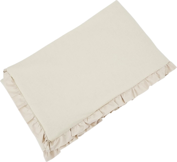 EKO cotton crib bumper with ruffle light beige 360 cm
