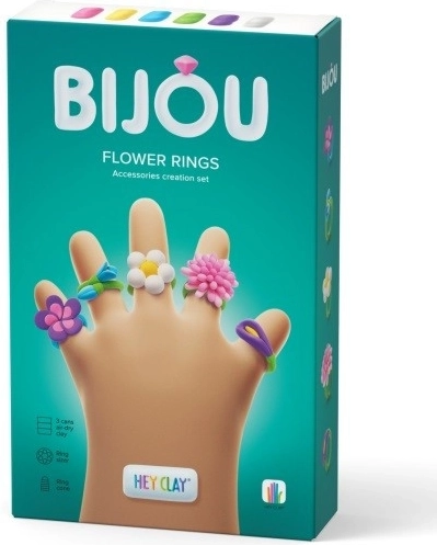 Hej Clay plastilino gėlių žiedai Bijou