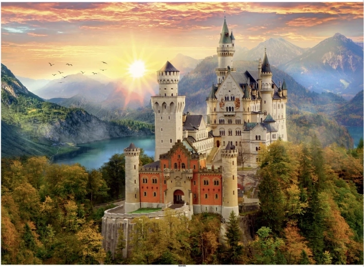 Tapyta Neuschwanstein pilis, 1000 detalių