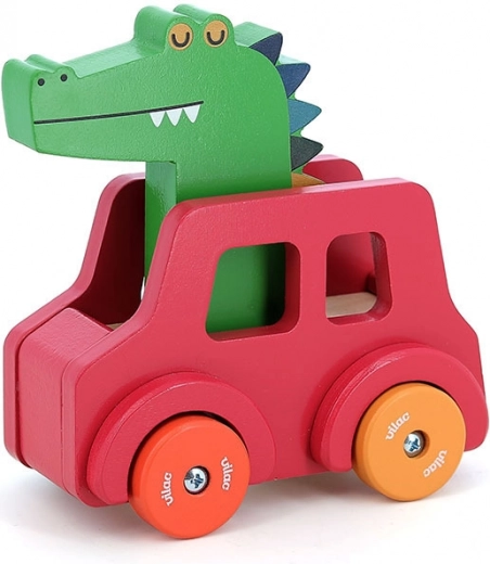 Vilac medinis automobilis su klaksonu „Krokodilas“