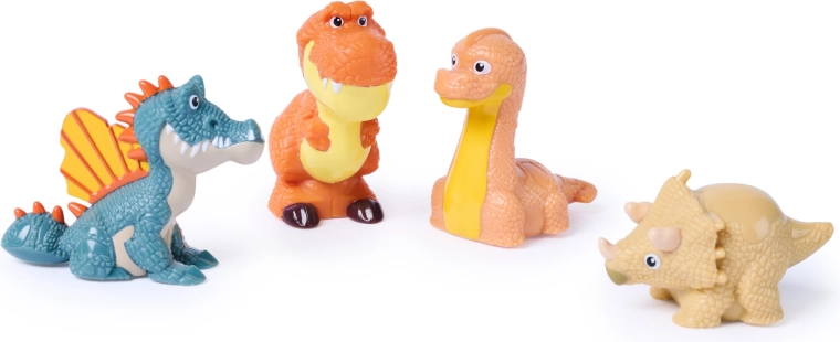 4 dinosaur figures with a ball base