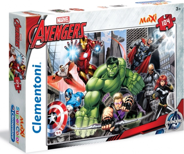 Dėlionė CLEMENTONI „Avengers: Pasiruošę kovai“ MAXI, 104 detalės