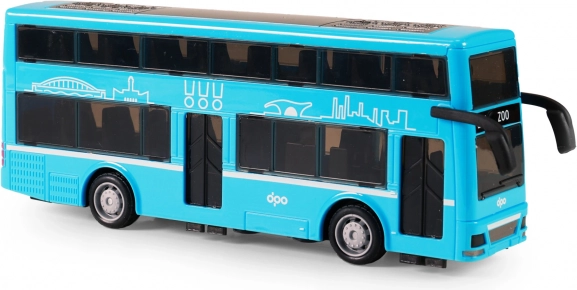 Dviejų aukštų autobuso žaislas, mėlynas 20 cm