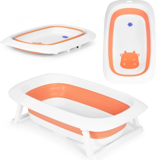 Foldable baby bathtub with drain Ecotoys – Orange
