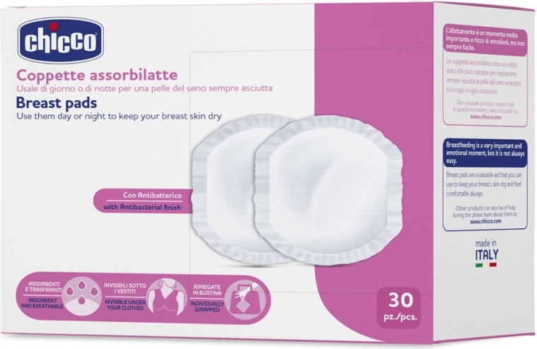 Chicco antibakteriniai krūtų įklotai 30 vnt.