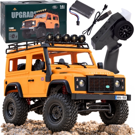 Remote-controlled Land Rover Defender 90 4x4 model in 1:12 scale