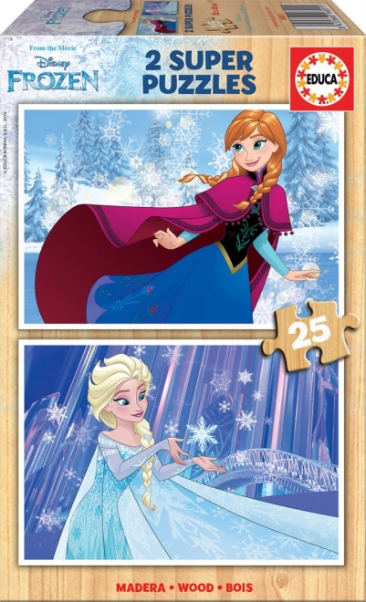 Medinės dėlionės FROZEN 2 × 25 dalių EDUCA