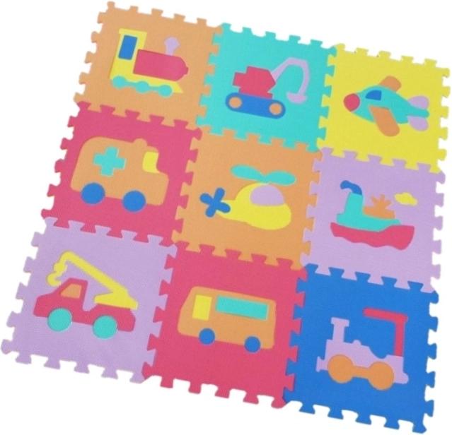 Foam floor puzzle - vehicles, 9 pcs