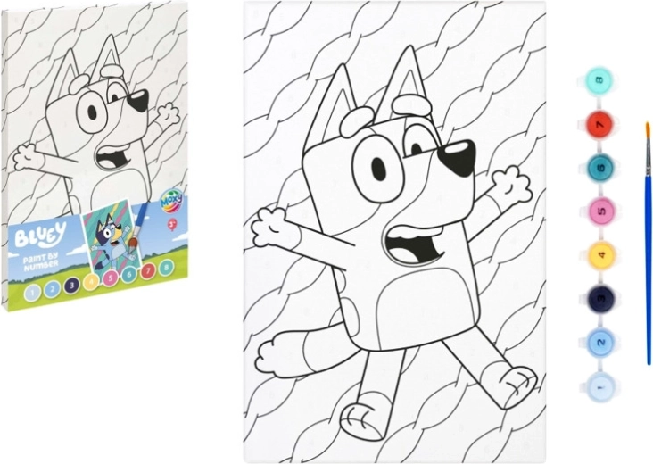 Tapyba pagal skaičius ant drobės Bluey 29,7 × 19,5 cm