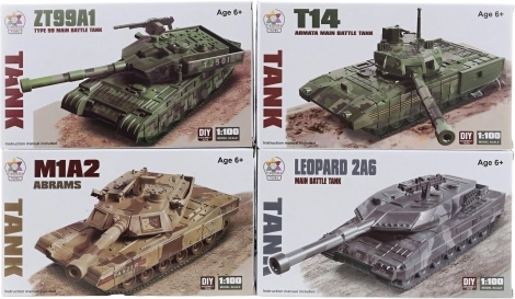 Tankų konstruktorius – 4 rūšys (plastikas, sujungiamas užspaudžiant)