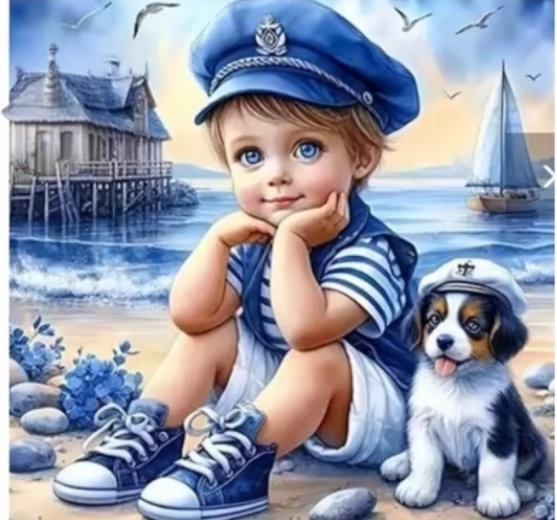 Diamond Painting Little Sailor 30 × 40 cm