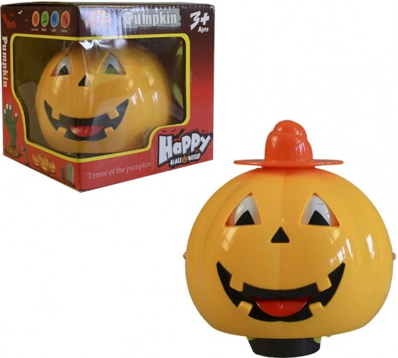 MaDe battery-operated pumpkin with spooky sound, 13 cm