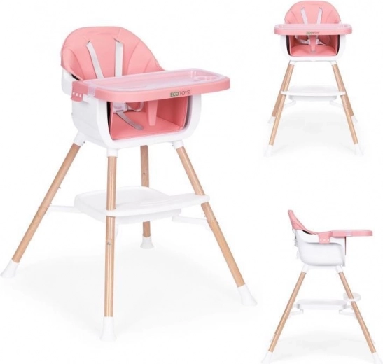 Vaikiška maitinimo kėdutė 2 viename, rožinė, ECOTOYS