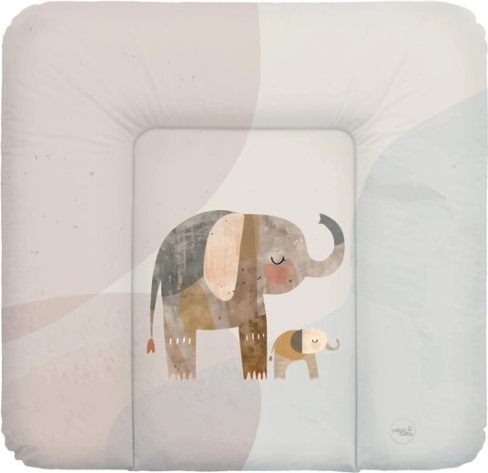 Ceba Baby minkštas vystymo kilimėlis ant komodos Basic Elephant Family 75 × 72 cm