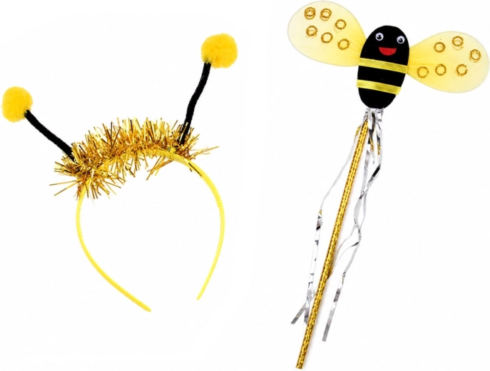 Headband with antennae and magic wand as a prop