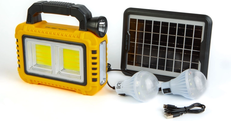 Solar charging and two LED bulbs