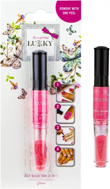 Lukky Coral Nail Polish and Glitter 2-in-1 for Children