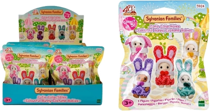 Sylvanian Families maišelis su triušiukais spalvingais kostiumais - 1 vnt.
