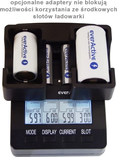 EVERACTIVE NC-3000 smart charger for AA/AAA with C/D support (with adapter)