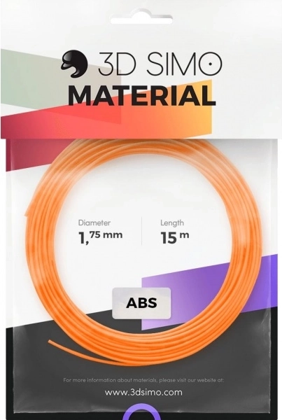 ABS II filamentas 3D rašikliams ir 3D spausdinimui – 15 m rinkinys (oranžinė, juoda, balta)