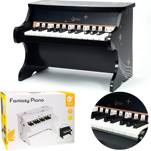 Vaikiškas pianinas Classic World – juodas medinis