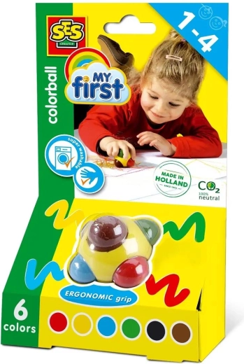Six colors in one crayon