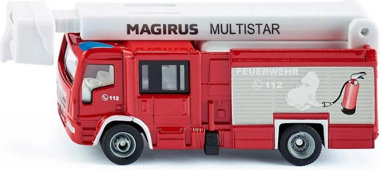Siku Super gaisrinės automobilis MAGIRUS MULTISTAR su teleskopine strėle 1:87