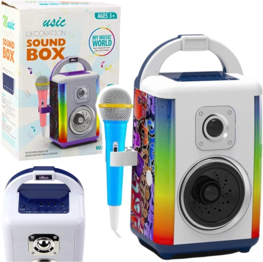 Children's Sound Box music set with microphone, Bluetooth and LED lights