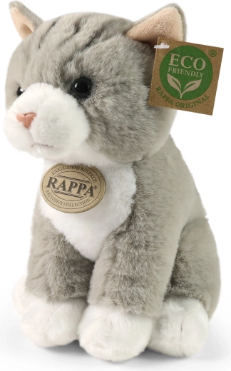 Plush cat grey sitting 23 cm