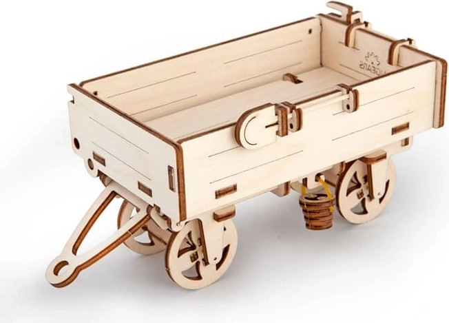 Medinė mechaninė 3D dėlionė-priekaba – UGEARS priekaba (68 dalys)