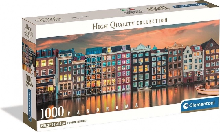 Clementoni panoraminė dėlionė „Rytas Amsterdame“ 1000 detalių