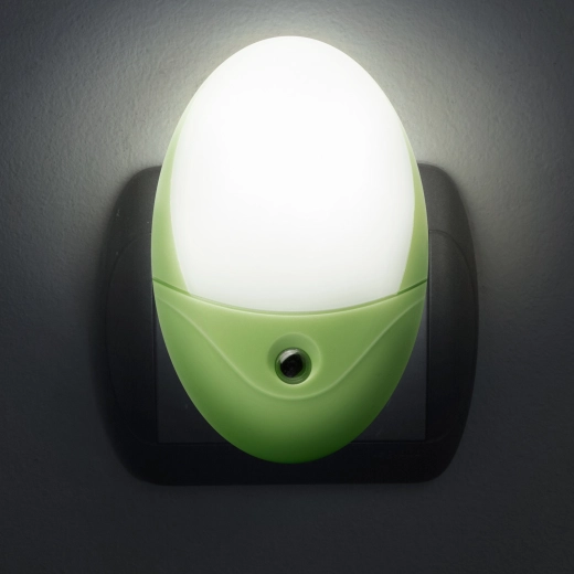 Phenom LED Night Light with Light Sensor, Green