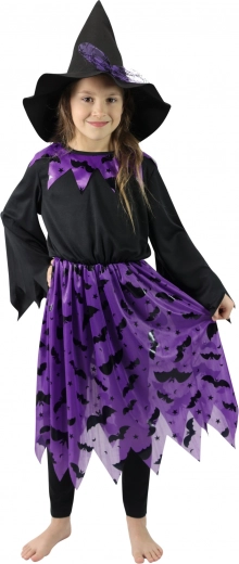 Children's Witch Costume with Bats and Hat