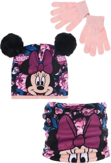Minnie kepurė, kaklo mova ir pirštinės