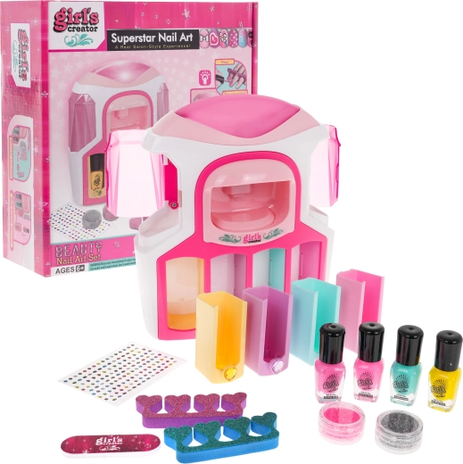 Nail Painting Set for Kids 6+ with Interactive Dryer and Accessories